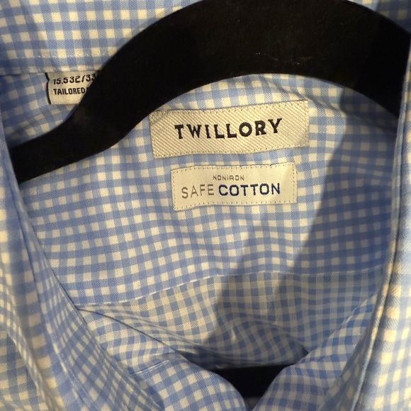 Twillory- Non-Iron Sky Check- Tailored Fit- Neck 15.5 - Sleeve 32/33 - Picture 4 of 4